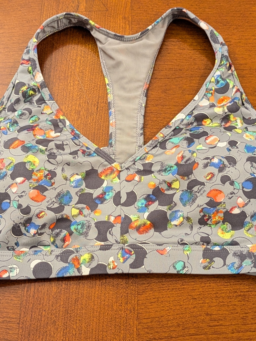 Victoria's Secret Sport Gray Floral-Print Racerback Sports Bra Large